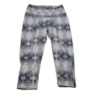 Varley snake leggings crop python capri size small blue white gray yoga